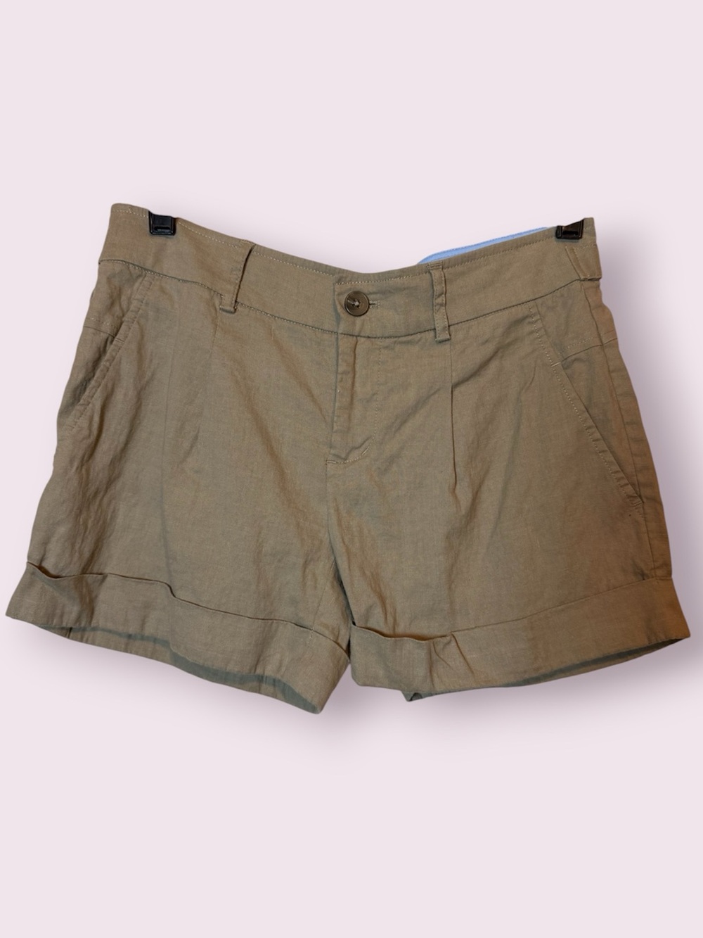 Vince Linen Cotton Khaki Chino Shorts Neutral Tan Size 2
